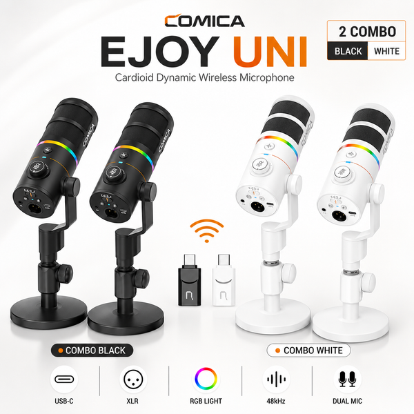 Micro COMICA EJoy D10 Pro - RGB Cardioid Dynamic Không Dây