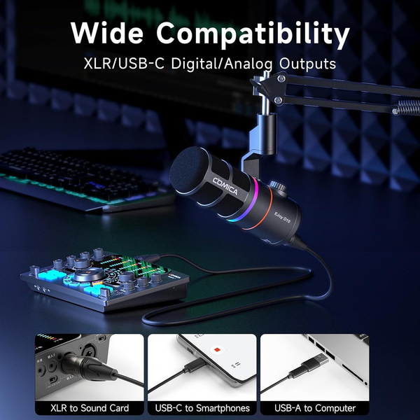 Micro COMICA EJoy D10 & D10 Pro (A) - RGB Dynamic Boom Arm