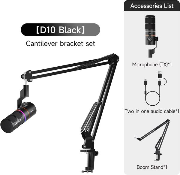 Micro COMICA EJoy D10 & D10 Pro (A) - RGB Dynamic Boom Arm
