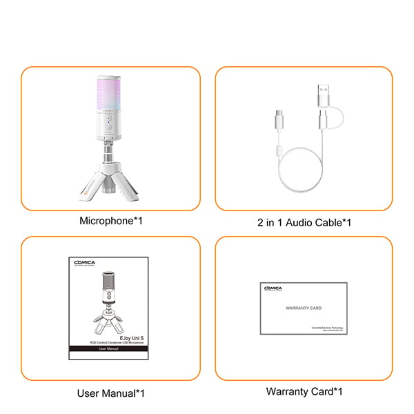 Micro COMICA EJoy Uni S - RGB Cardioid Condenser USB