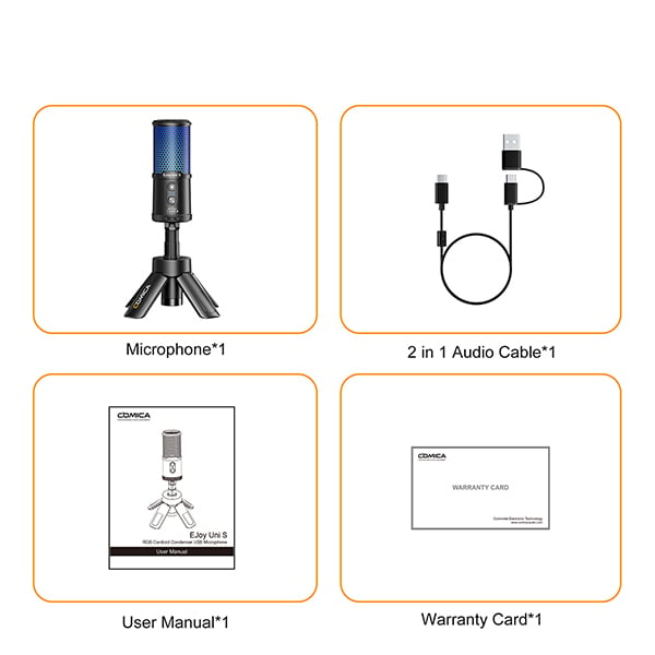 Micro COMICA EJoy Uni S - RGB Cardioid Condenser USB