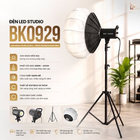 Bộ Combo Đèn Studio BK0929 & Softbox Mặt Trăng
