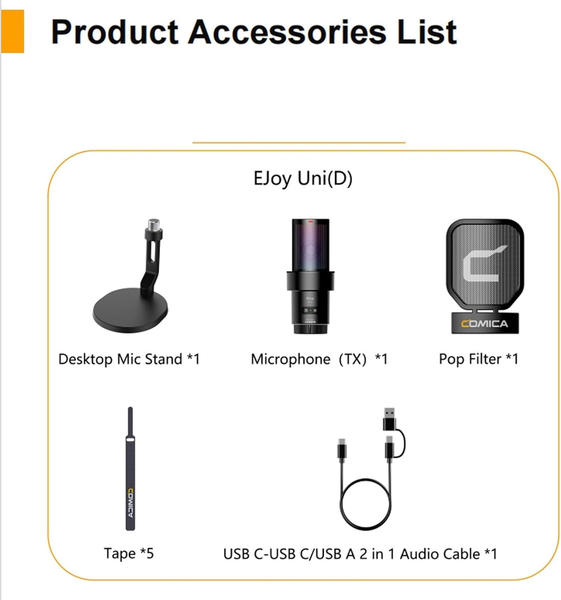 Micro COMICA EJoy Uni (D) & Uni Pro (D) - USB RGB Chân Đế