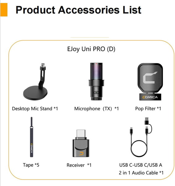 Micro COMICA EJoy Uni (D) & Uni Pro (D) - USB RGB Chân Đế