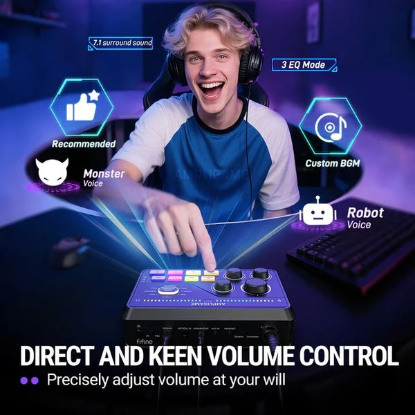 Bộ Trộn Âm Thanh FIFINE AmpliGame SC8 Chính Hãng – Kiểm Soát Audio Đỉnh Cao | Lâm Phát Studio