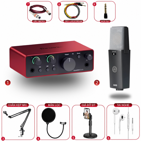 Combo Focusrite Scarlett Solo Gen 4 & AKG C104