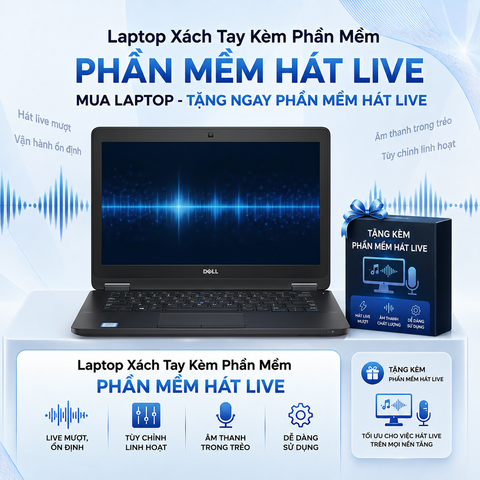 Laptop Dell Latitude E7270 -  i5 6300U - Tặng Phần Mềm Hát Live