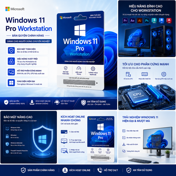 Hệ Điều Hành Microsoft Windows 10 & 11 Pro / Workstation Bản Quyền