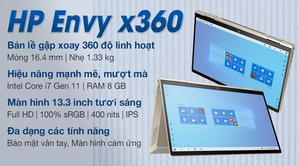 Laptop HP Envy x360 13 bd0528TU i7 1165G7/8GB/512GB/13.3