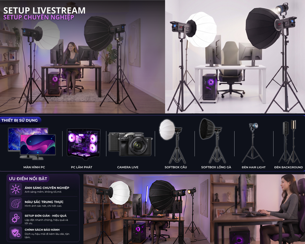 Trọn Bộ Combo Đèn Studio Cho Livestream Bán Hàng Creator Affiliate AF0302
