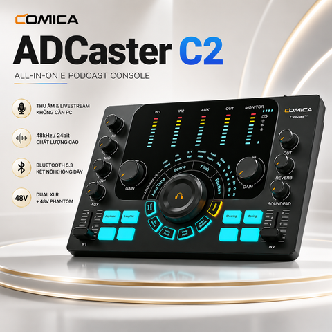 Soundcard Comica ADCaster C2 – Thu Âm, Livestream Không Cần PC