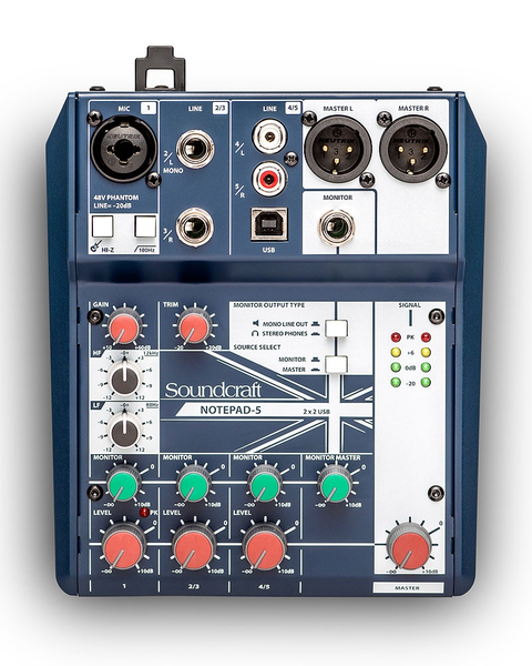 Bộ Trộn Âm Thanh Soundcraft Notepad 5 - Mixer 5 Kênh USB
