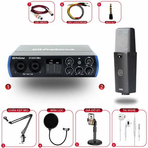 Combo PreSonus Studio 24c & AKG C104