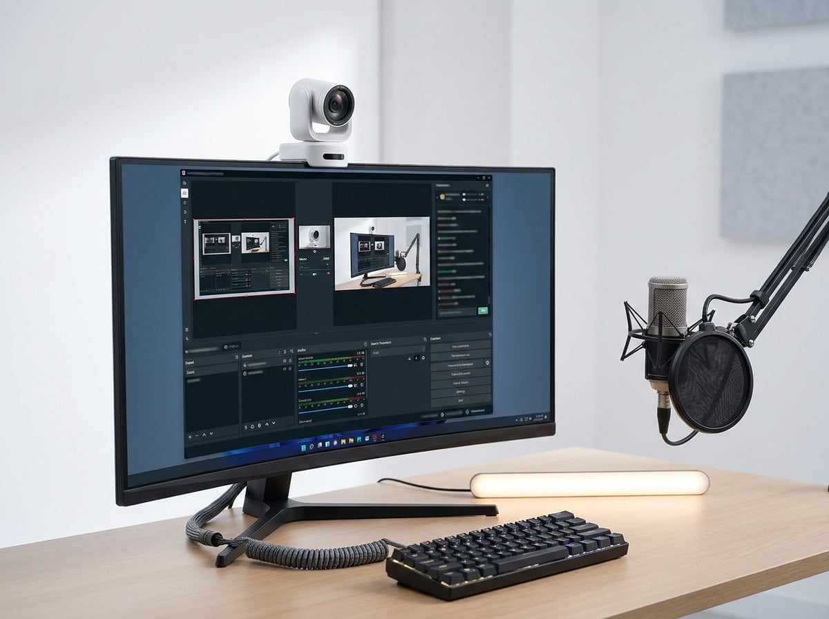 Setup webcam AI 4K gắn trên màn hình máy tính live bằng phần mềm - Lâm Phát Studio