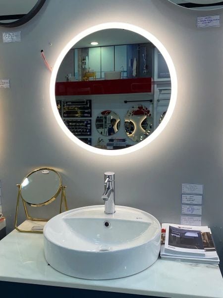  Gương tròn có đèn led & tấm sưởi chống mờ – dày 25mm GBK030V 