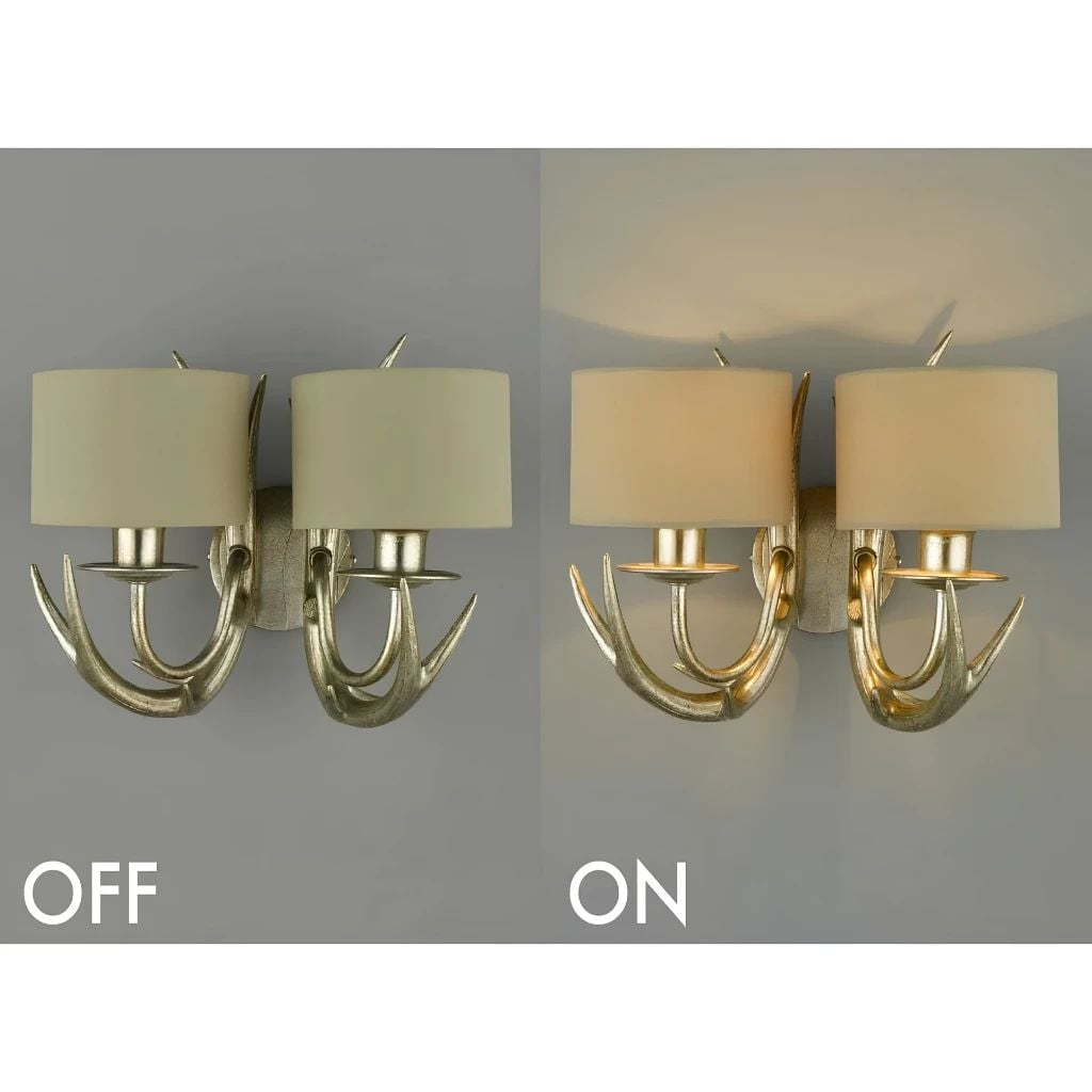  Đèn tường chao vải Laura Ashley 2 bóng GBK032-2 cao cấp chuẩn Anh Quốc 