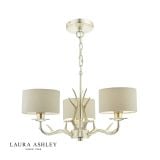  Đèn chùm chao vải Laura Ashley 3 bóng GCH007-3 cao cấp chuẩn Anh Quốc 