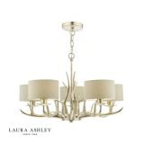  Đèn chùm chao vải Laura Ashley 5 bóng GCH007-5 cao cấp chuẩn Anh Quốc 