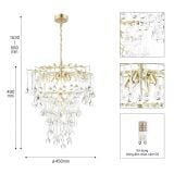  Đèn thả pha lê Laura Ashley 4 bóng GPN014-4 cao cấp chuẩn Anh Quốc 