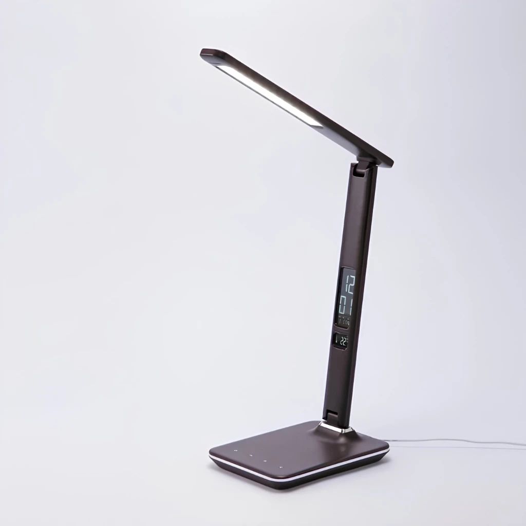  Đèn Bàn LED Bọc Da Cao Cấp MotoM GS1701 – Công Suất 7W 470lm, Tích Hợp Đồng Hồ, Lịch, Nhiệt Kế, Cổng Sạc USB 2.1A & Chuẩn JIS A Nhật Bản 