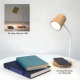  Đèn Để Bàn LED MotoM GST016W Thân Tre Thân Thiện Môi Trường (Màu Trắng) – Tích Hợp Sạc Không Dây & Cổng USB Type-A Chuẩn Nhật Bản 