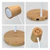 Đèn Để Bàn LED MotoM GST016W Thân Tre Thân Thiện Môi Trường (Màu Trắng) – Tích Hợp Sạc Không Dây & Cổng USB Type-A Chuẩn Nhật Bản 