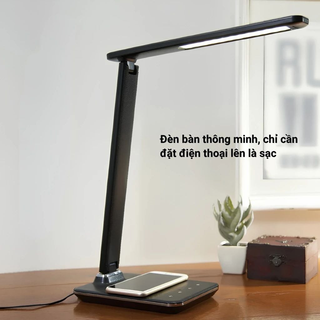  Đèn Bàn LED Tích Hợp Sạc Không Dây Qi MotoM GST006Q (Đen/Trắng) – Cổng USB 5V 2.1A & Chỉnh 3 Màu Ánh Sáng Chuẩn JIS A Nhật Bản 