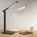  Đèn Bàn LED Tích Hợp Sạc Không Dây Qi MotoM GST006Q (Đen/Trắng) – Cổng USB 5V 2.1A & Chỉnh 3 Màu Ánh Sáng Chuẩn JIS A Nhật Bản 
