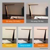  Đèn Bàn LED MotoM GST017B Thân Tre Thân Thiện Môi Trường (Màu Đen) – Tích Hợp Cổng Sạc USB Type-C Chuẩn Nhật Bản 