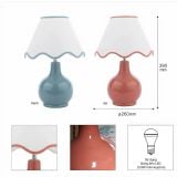  Đèn bàn gốm chao vải Laura Ashley GST021 cao cấp chuẩn Anh Quốc 