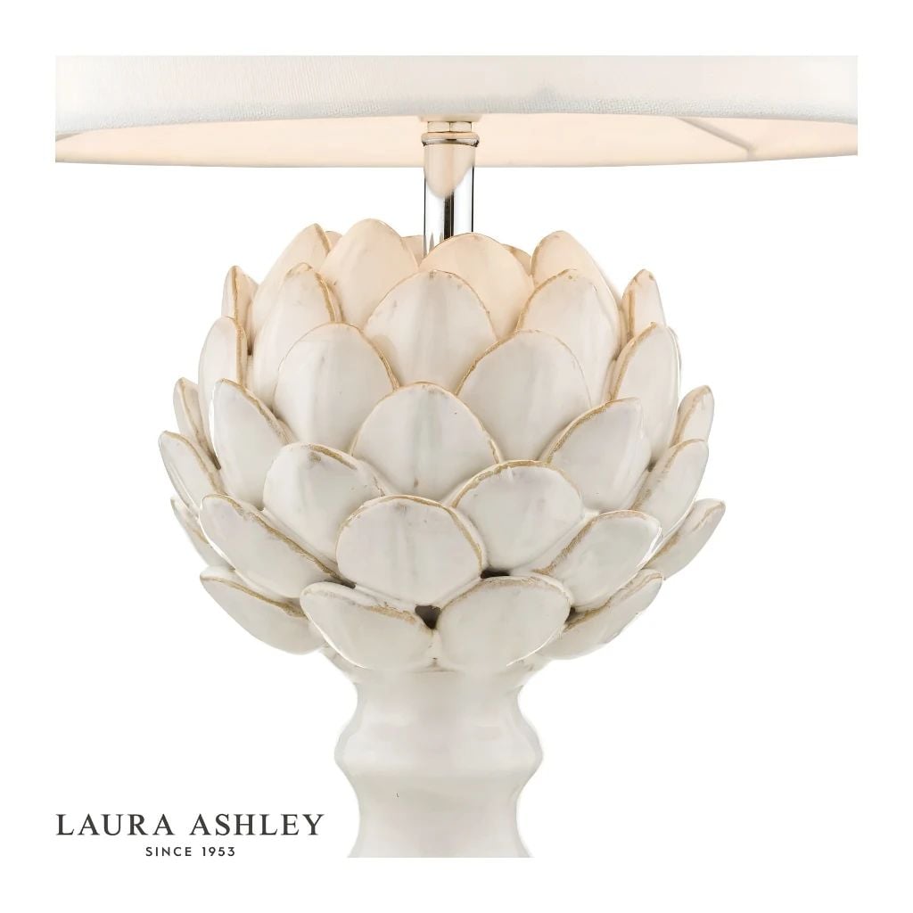  Đèn bàn gốm chao vải Laura Ashley GST022W cao cấp chuẩn Anh Quốc 