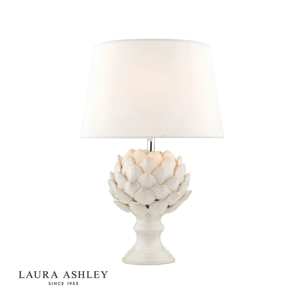  Đèn bàn gốm chao vải Laura Ashley GST022W cao cấp chuẩn Anh Quốc 
