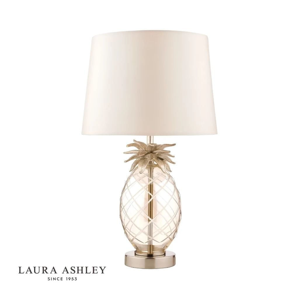  Đèn bàn thủy tinh chao vải Laura Ashley GST025 cao cấp chuẩn Anh Quốc 