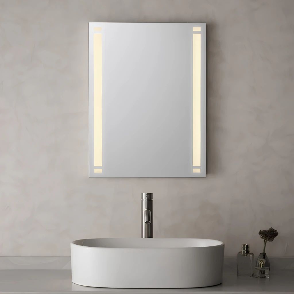  Gương Đèn LED Chữ Nhật Chiếu Sáng Trực Diện MotoM MBK010 (450×600mm) – Công Suất 20W, Viền Đèn Âm Kính, Lắp Dọc/Ngang, Chỉ Số Hoàn Màu Ra90 Cao Cấp Nhật Bản 