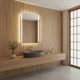  Gương Đèn LED Chữ Nhật Chiếu Sáng Trực Diện MotoM MBK012R (600×900mm) – Công Suất 31W, Viền Đèn Âm Kính, Lắp Dọc/Ngang, Chỉ Số Hoàn Màu Ra90 Cao Cấp Nhật Bản 