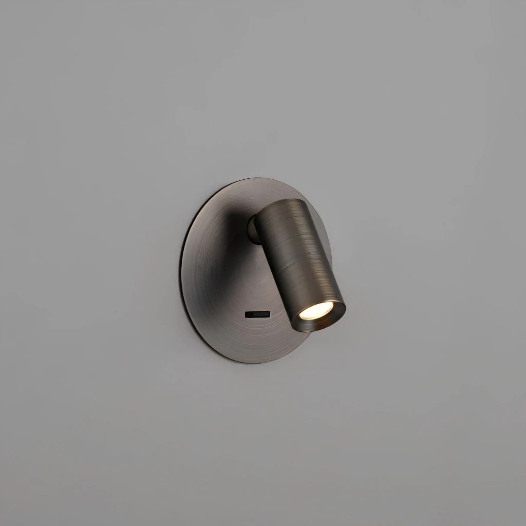  Đèn Đọc Sách Âm Vách Đầu Giường MotoM MBK022 Thân Ngắn Đế Tròn (φ100mm) – Khớp Xoay Gập Linh Hoạt Cao Cấp Chuẩn Khách Sạn Nhật Bản 