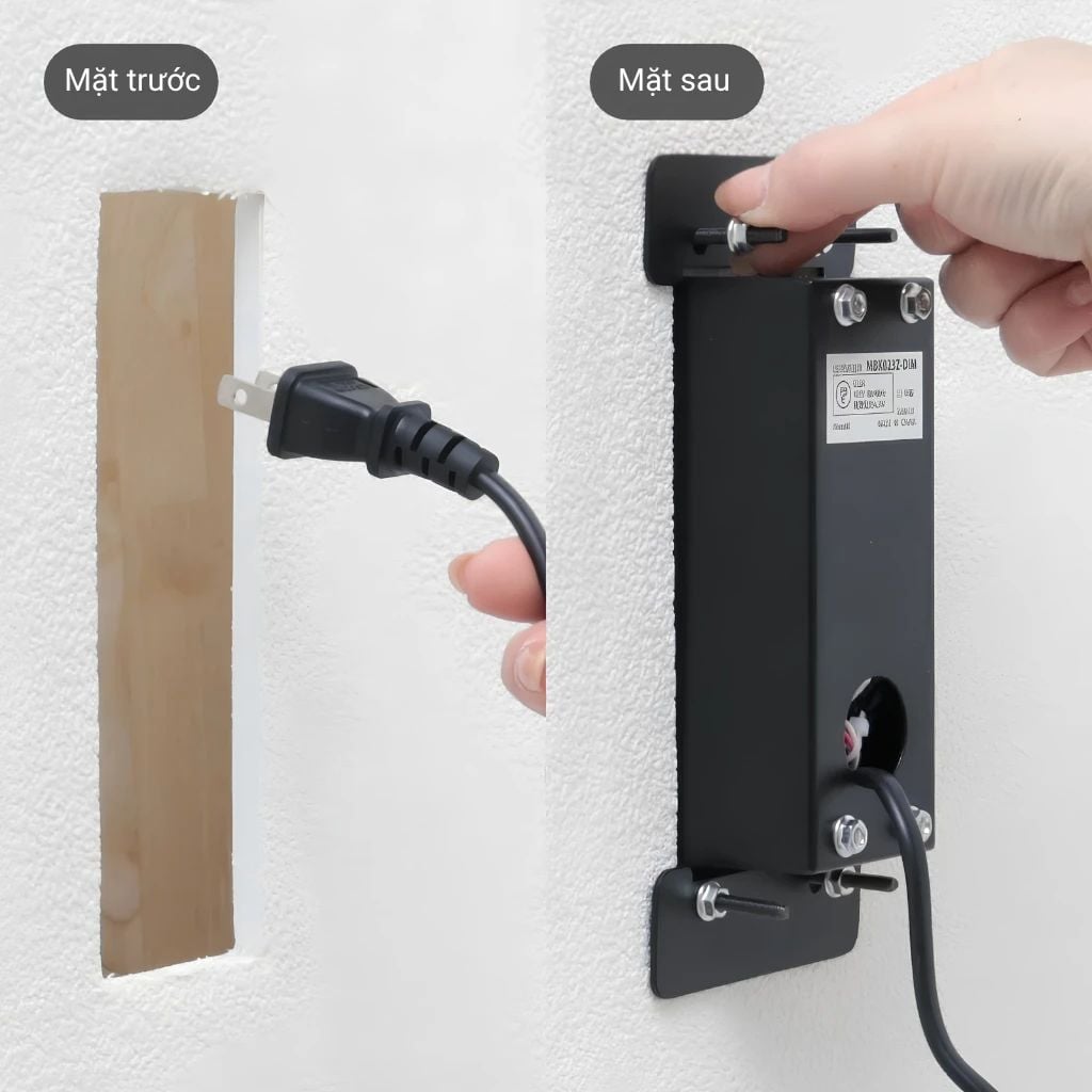  Đèn Đọc Sách Gắn Âm Đầu Giường Tích Hợp Điều Chỉnh Độ Sáng MotoM MBK023-DIM (3 Màu Tùy Chọn) – Xoay 320° Chuẩn Khách Sạn Nhật Bản 