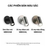  Đèn Đọc Sách Đầu Giường MotoM MBK026 Tròn Nhỏ Gọn (Đường Kính 65mm) – Khớp Xoay Linh Hoạt Chuẩn Khách Sạn Cao Cấp Nhật Bản 