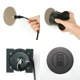  Đèn Đọc Sách Gắn Âm Đầu Giường Dạng Phẳng Tròn MotoM MBK028 – Bật Tắt Mở Đèn Tự Động & Xoay 270° Chuẩn Khách Sạn Nhật Bản 
