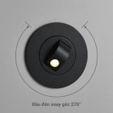  Đèn Đọc Sách Gắn Âm Đầu Giường Dạng Phẳng Tròn MotoM MBK028 – Bật Tắt Mở Đèn Tự Động & Xoay 270° Chuẩn Khách Sạn Nhật Bản 