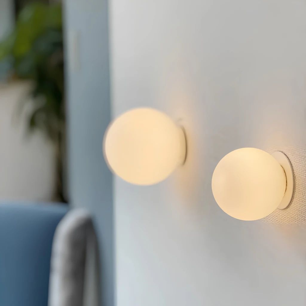  Đèn Tường Trang Trí 1 Bóng Thủy Tinh Tròn MotoM Sphere Φ100mm MBK034 – Đèn Treo Tường & Trần LED 3.5W Ánh Sáng Ấm 2700K 