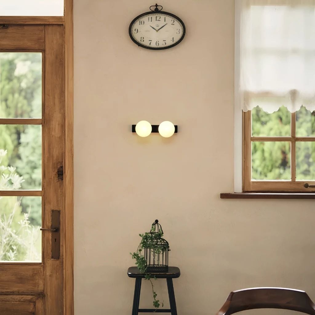  Đèn Tường Trang Trí 2 Bóng Thủy Tinh Tròn MotoM Sphere Φ65mm MBK036-2 – Đèn Treo Tường & Trần LED 5W Ánh Sáng Ấm 2700K 