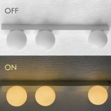  Đèn Tường Trang Trí 3 Bóng Thủy Tinh Tròn MotoM Sphere Φ65mm MBK037-3 – Đèn Treo Tường LED 7.5W Ánh Sáng Ấm 2700K 