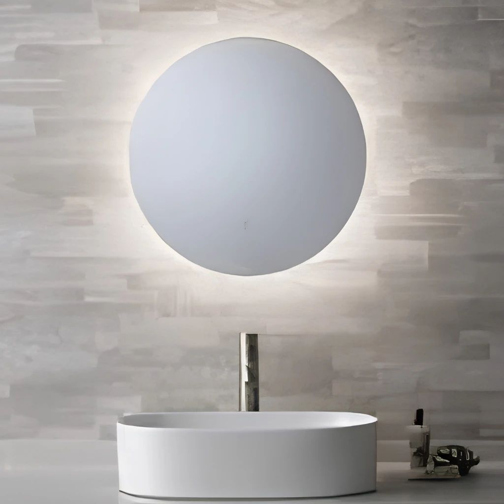  Gương Treo Tường Tròn Tích Hợp Đèn LED Gián Tiếp MotoM MBK041 (Đường Kính 60cm) – Khung Thép Chuẩn Khách Sạn Cao Cấp Nhật Bản 