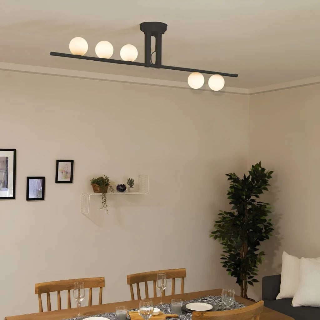  Đèn Ốp Trần Trang Trí 5 Bóng Thủy Tinh Tròn MotoM Sphere Φ100mm MCL010-5 – Đèn Trần LED 17.5W Ánh Sáng Ấm 2700K, Khung T Tùy Chỉnh Hướng Chiếu, Chuẩn Lắp Móc Treo Âm Trần, Thương Hiệu Nhật Bản 