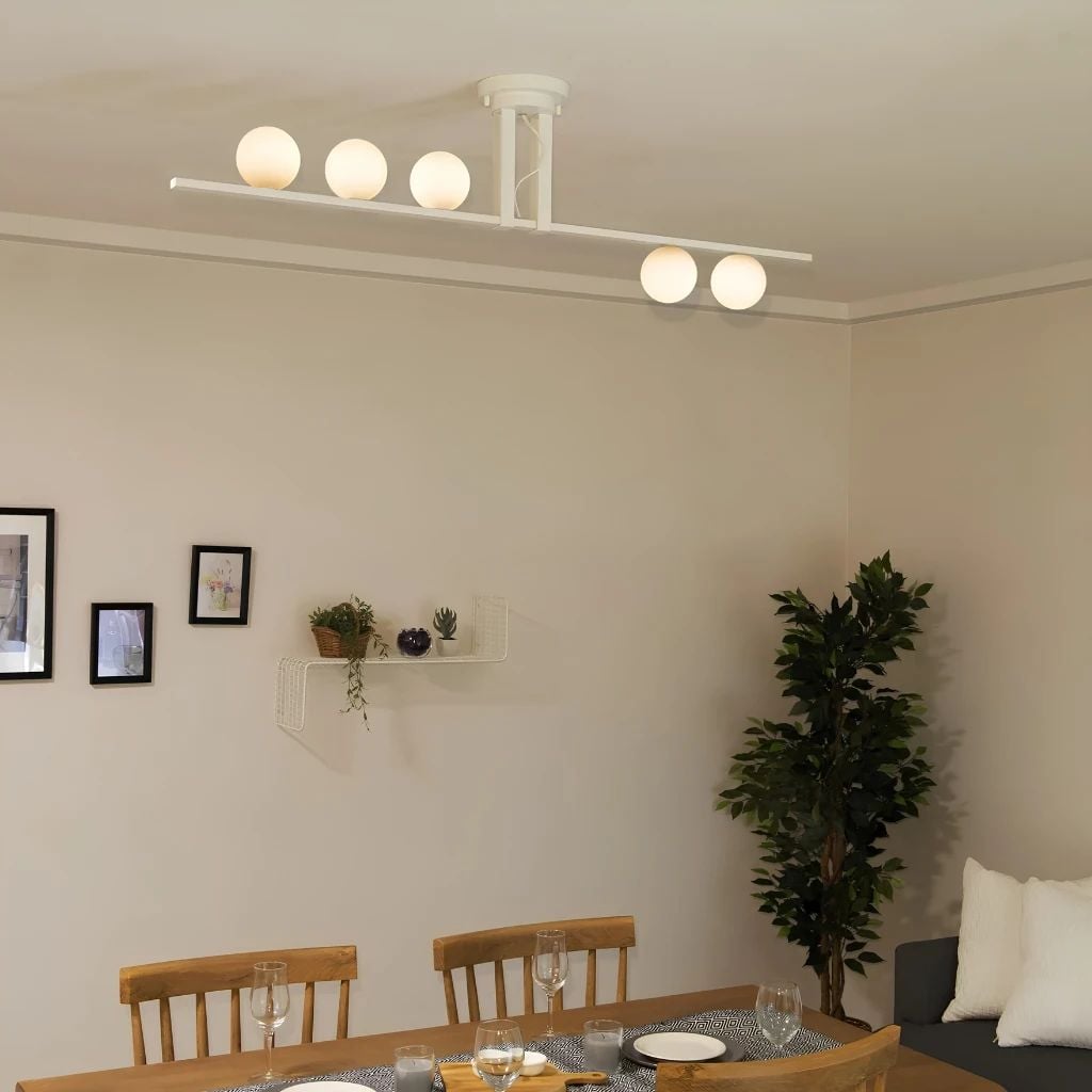  Đèn Ốp Trần Trang Trí 5 Bóng Thủy Tinh Tròn MotoM Sphere Φ100mm MCL010-5 – Đèn Trần LED 17.5W Ánh Sáng Ấm 2700K, Khung T Tùy Chỉnh Hướng Chiếu, Chuẩn Lắp Móc Treo Âm Trần, Thương Hiệu Nhật Bản 