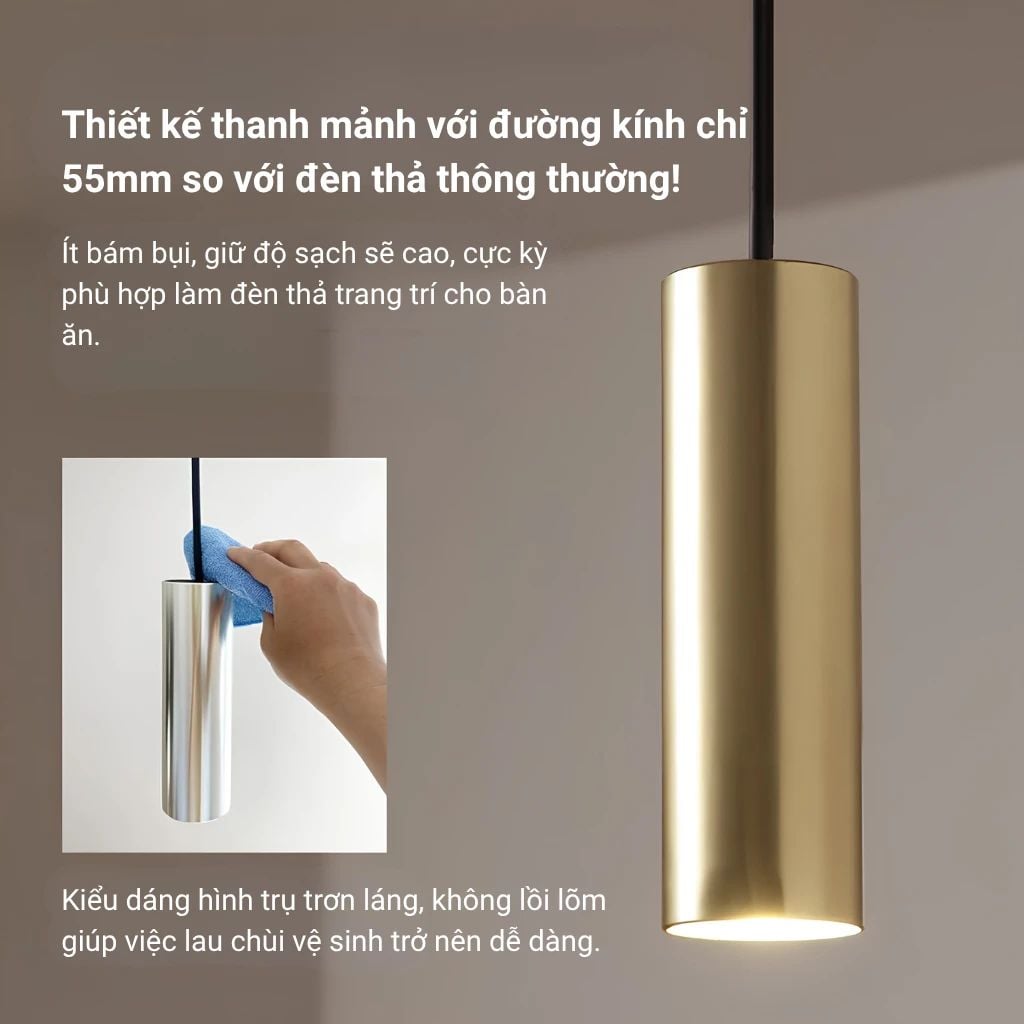  Đèn Thả Trần Hình Trụ MotoM MPN05 (φ55mm) Dạng Thanh Ray – Chip LED 7.3W Cao Cấp Chuẩn Phong Cách Nhật Bản 