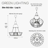  Đèn Thả Trồng Cây Green Lighting MotoM MPN069B (Màu Đen) – Tích Hợp 3 Chậu Cây, Đui E26 Tùy Chọn LED 