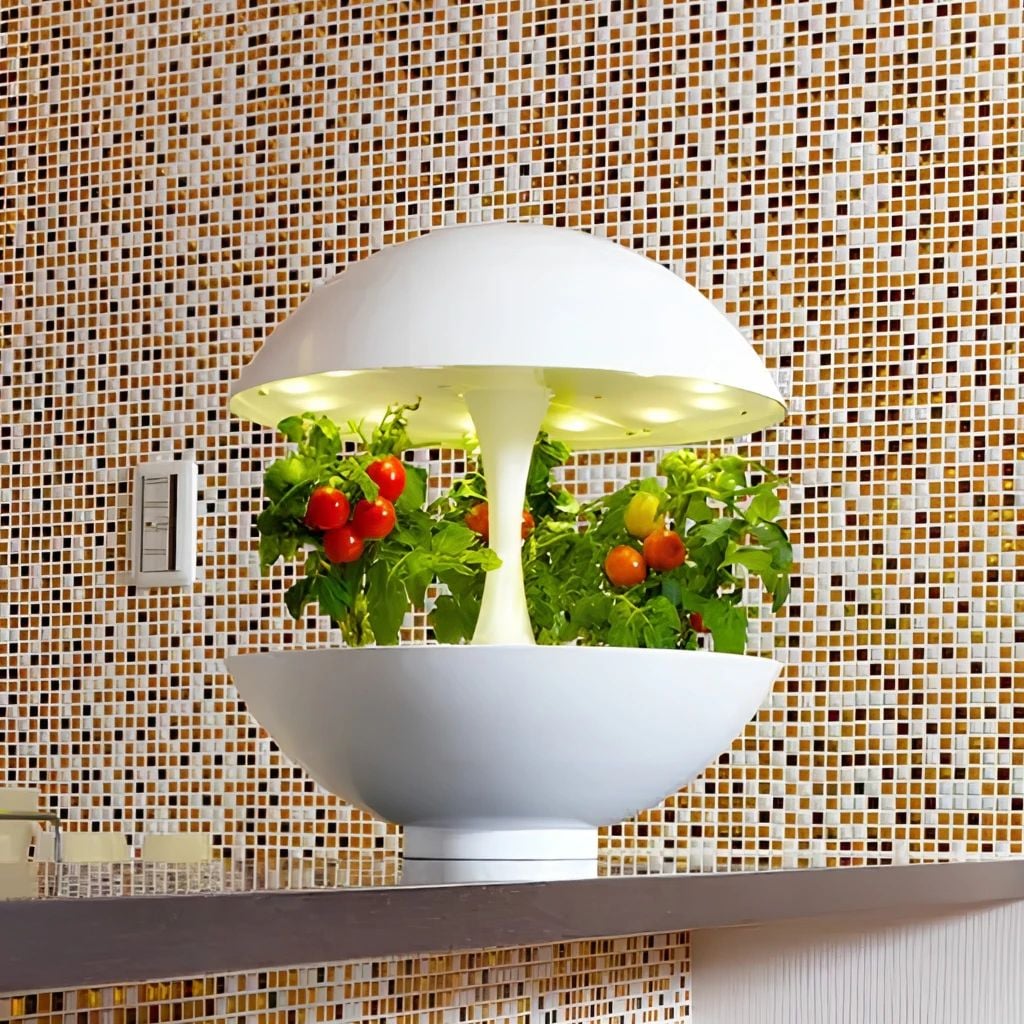  Đèn Trồng Rau Thủy Canh Trong Nhà Dùng Đèn LED Akarina01 OMA01RN2 MotoM – Thiết Kế Hình Trái Đất, 3 Khay Trồng Riêng Biệt, Hẹn Giờ 16h Nhật Bản 