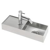  Chậu Rửa Tay Inox Treo Tường Miratap Tehachi Silver WA14111 – Inox 304 Xước Hairline, Siêu Nhỏ Gọn 350x120mm, Made In Japan 